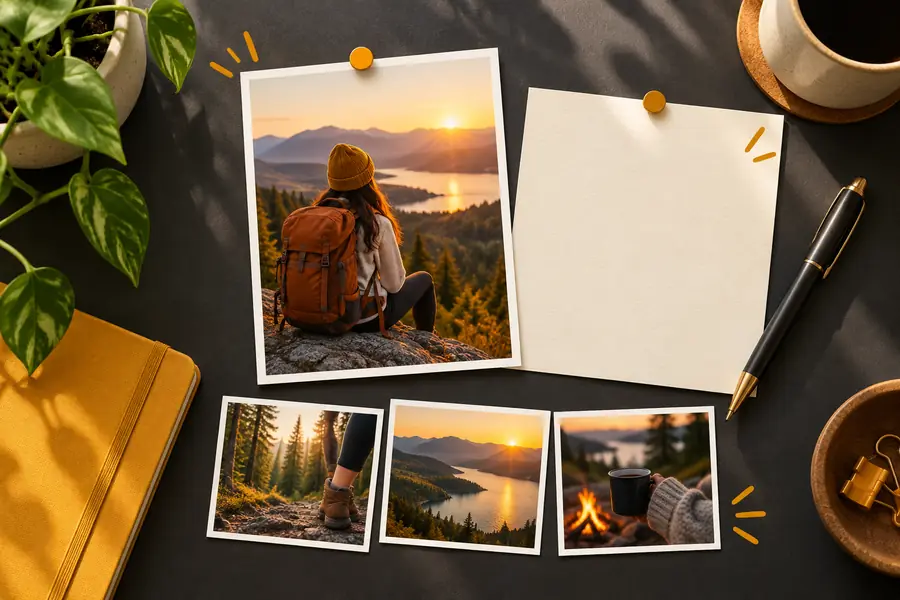 Illustrative visual paired with a generic caption example