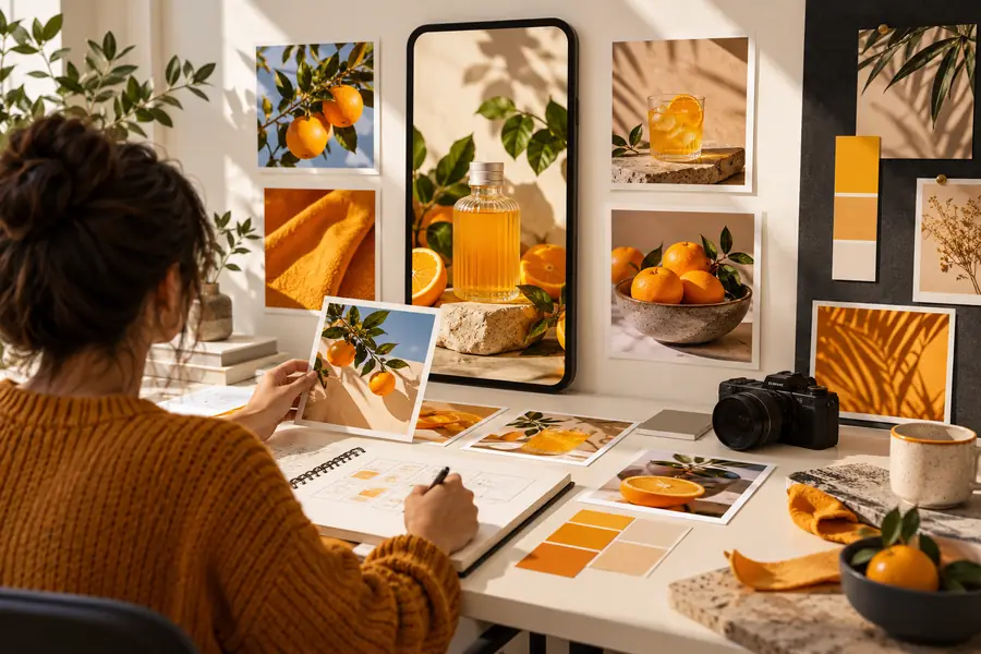 Illustrative visual paired with a more specific caption example